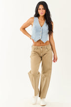 Mid Rise Barrel Jeans – Raw Hem Design with Roomy Fit 4