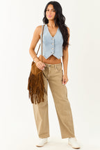 Mid Rise Barrel Jeans – Raw Hem Design with Roomy Fit 6