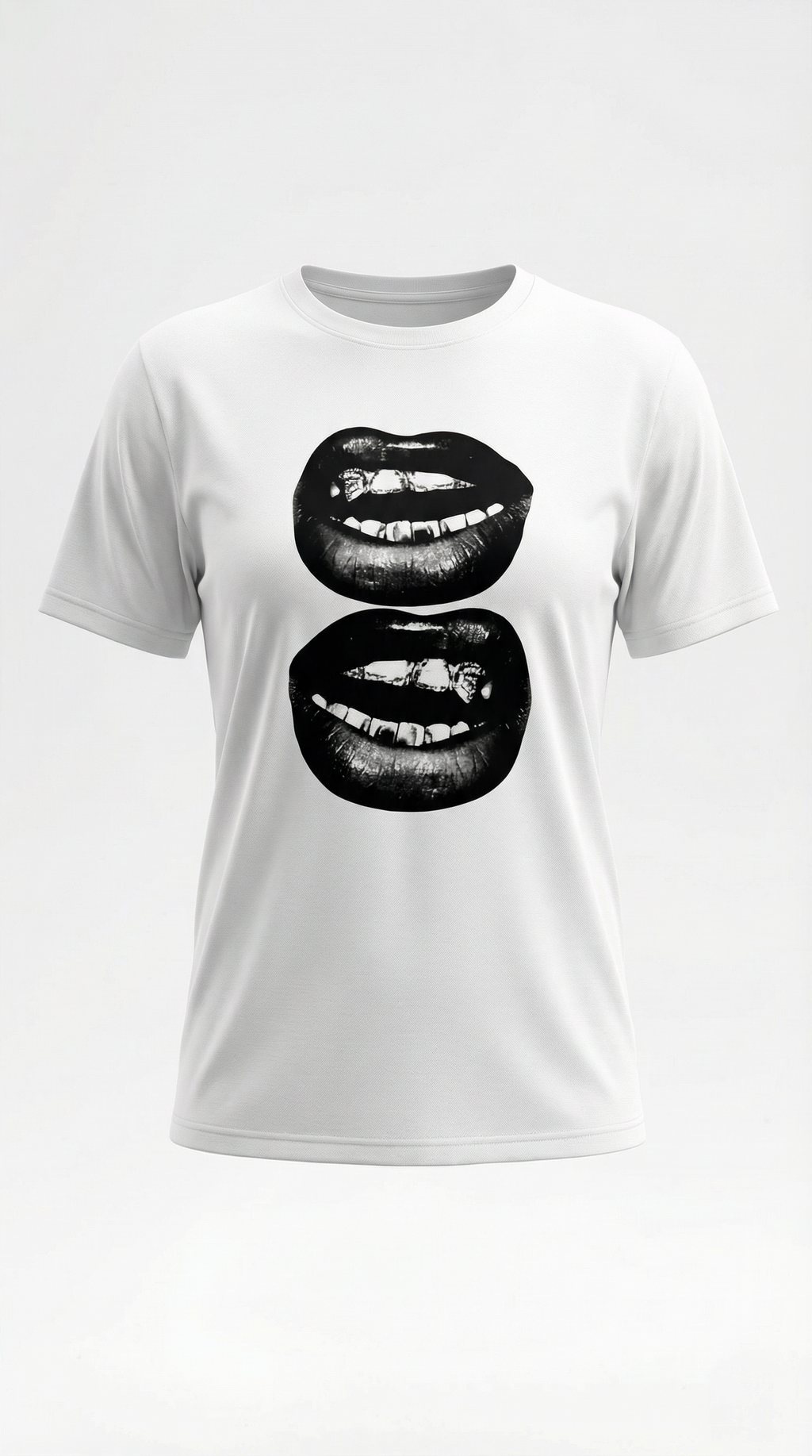 Natalia Graphic T-Shirt — Women’s Pop Art Lip Print Heavyweight Boxy Fit Cropped Sleeve Streetwear Tee 4