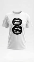 Natalia Graphic T-Shirt — Women’s Pop Art Lip Print Heavyweight Boxy Fit Cropped Sleeve Streetwear Tee 4