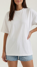 Oriana Oversized T-Shirt — Women’s Heavyweight Relaxed Fit Cropped Sleeve Minimal Luxury Casual Tee 2