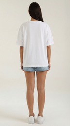 Oriana Oversized T-Shirt — Women’s Heavyweight Relaxed Fit Cropped Sleeve Minimal Luxury Casual Tee 3