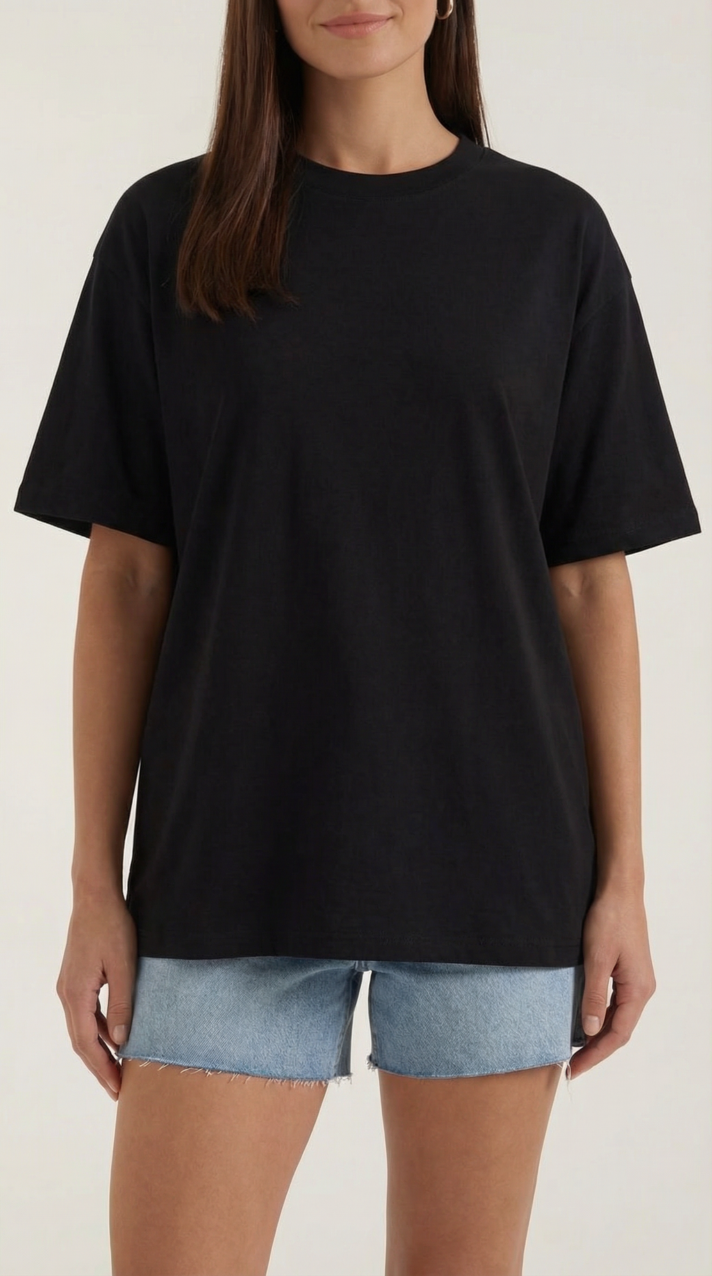 Oriana Oversized T-Shirt — Women’s Heavyweight Relaxed Fit Cropped Sleeve Minimal Luxury Casual Tee 7