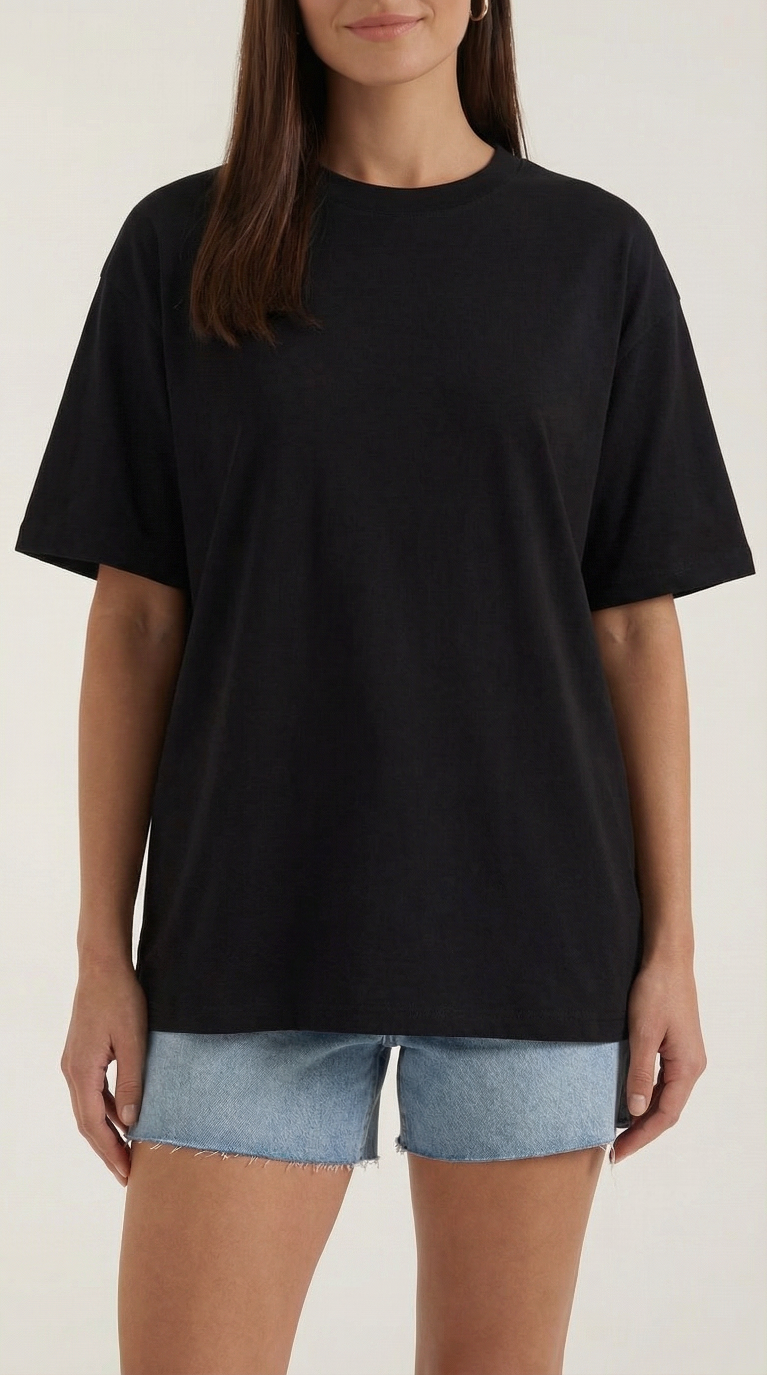 Oriana Oversized T-Shirt — Women’s Heavyweight Relaxed Fit Cropped Sleeve Minimal Luxury Casual Tee 7