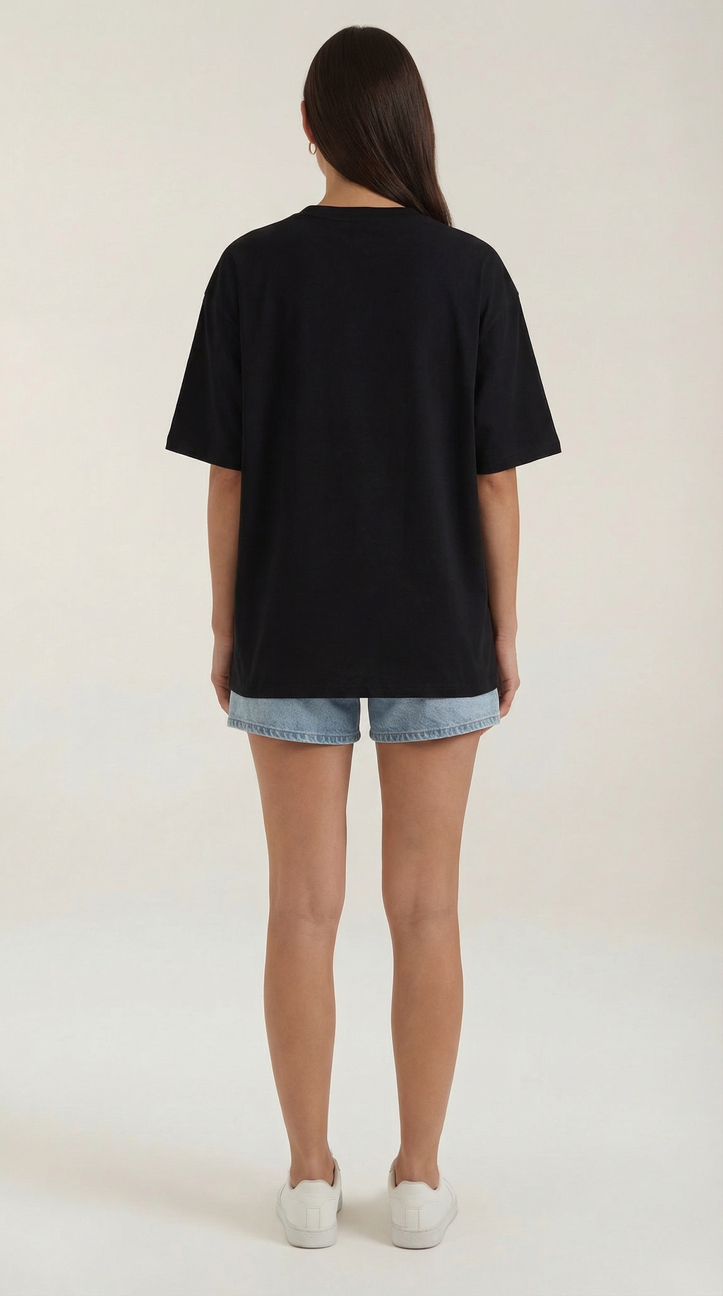 Oriana Oversized T-Shirt — Women’s Heavyweight Relaxed Fit Cropped Sleeve Minimal Luxury Casual Tee 8