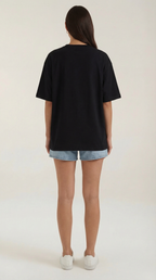 Oriana Oversized T-Shirt — Women’s Heavyweight Relaxed Fit Cropped Sleeve Minimal Luxury Casual Tee 8