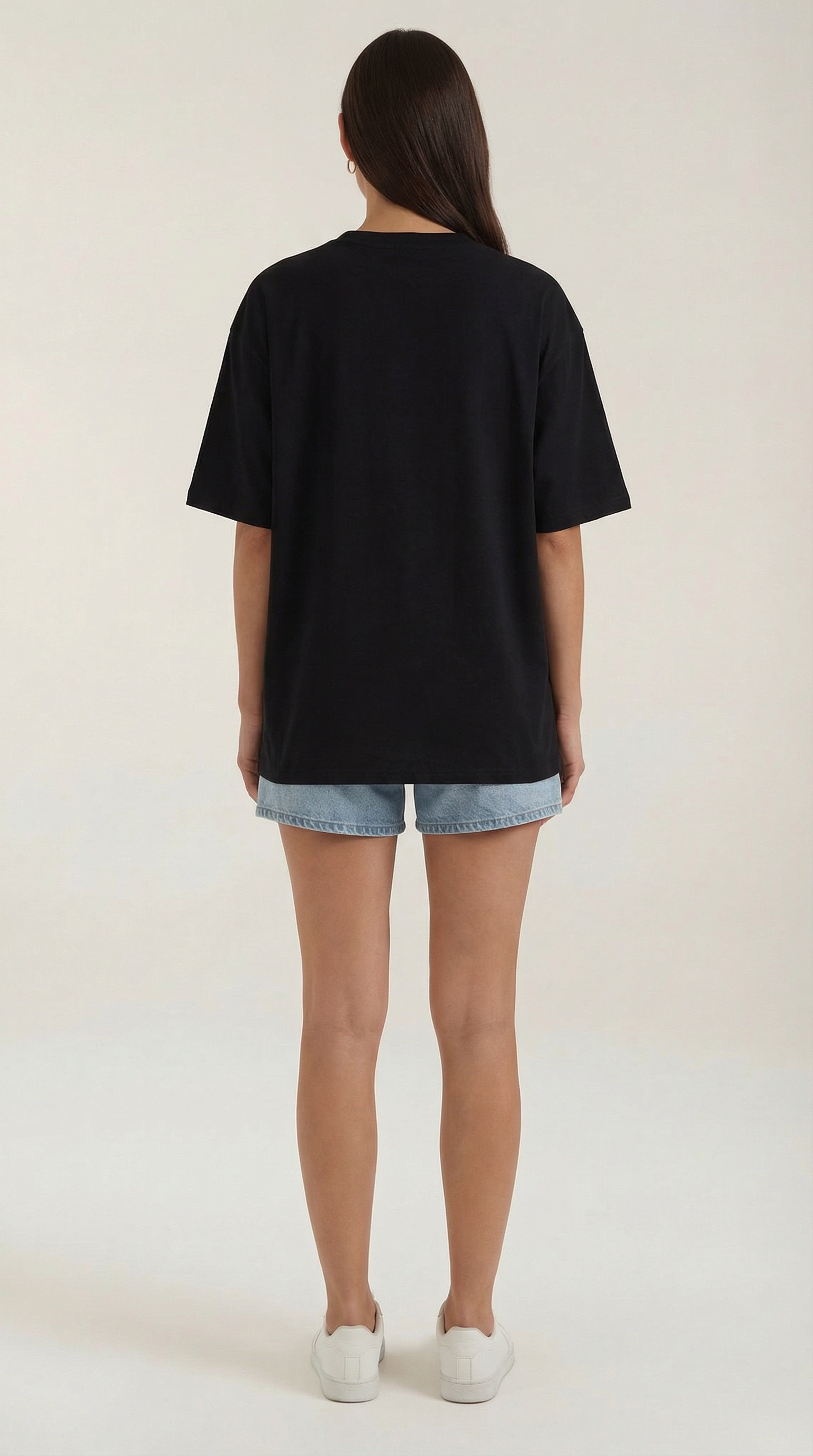 Oriana Oversized T-Shirt — Women’s Heavyweight Relaxed Fit Cropped Sleeve Minimal Luxury Casual Tee 8