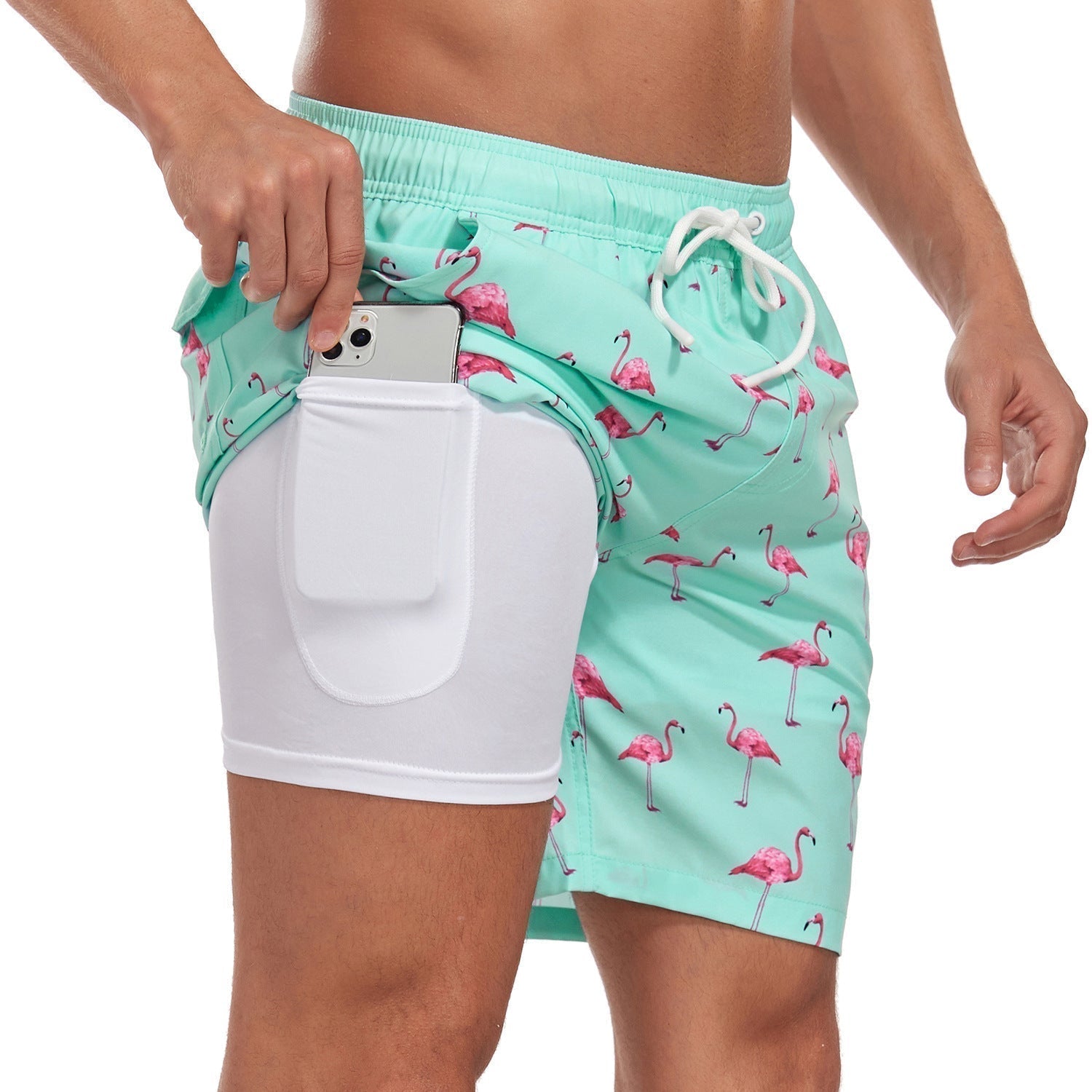 Quick-Dry Swim Shorts with Compression Liner 2