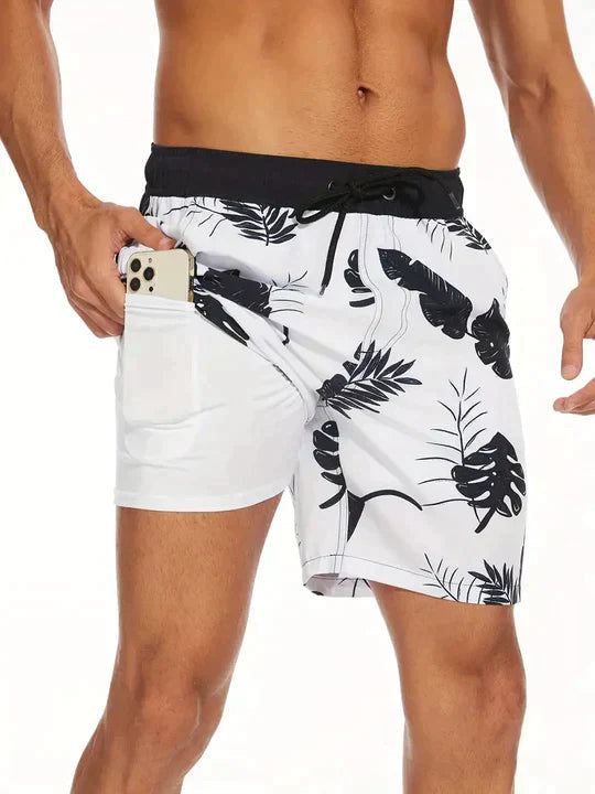 Quick-Dry Swim Shorts with Compression Liner 3