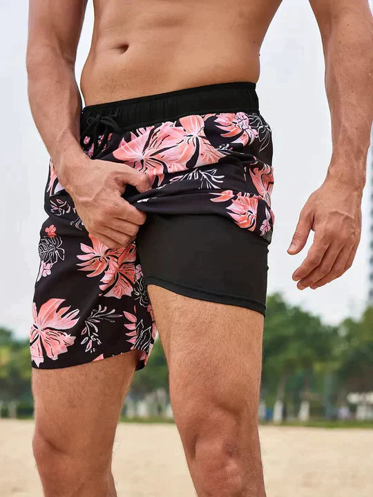 Quick-Dry Swim Shorts with Compression Liner 5