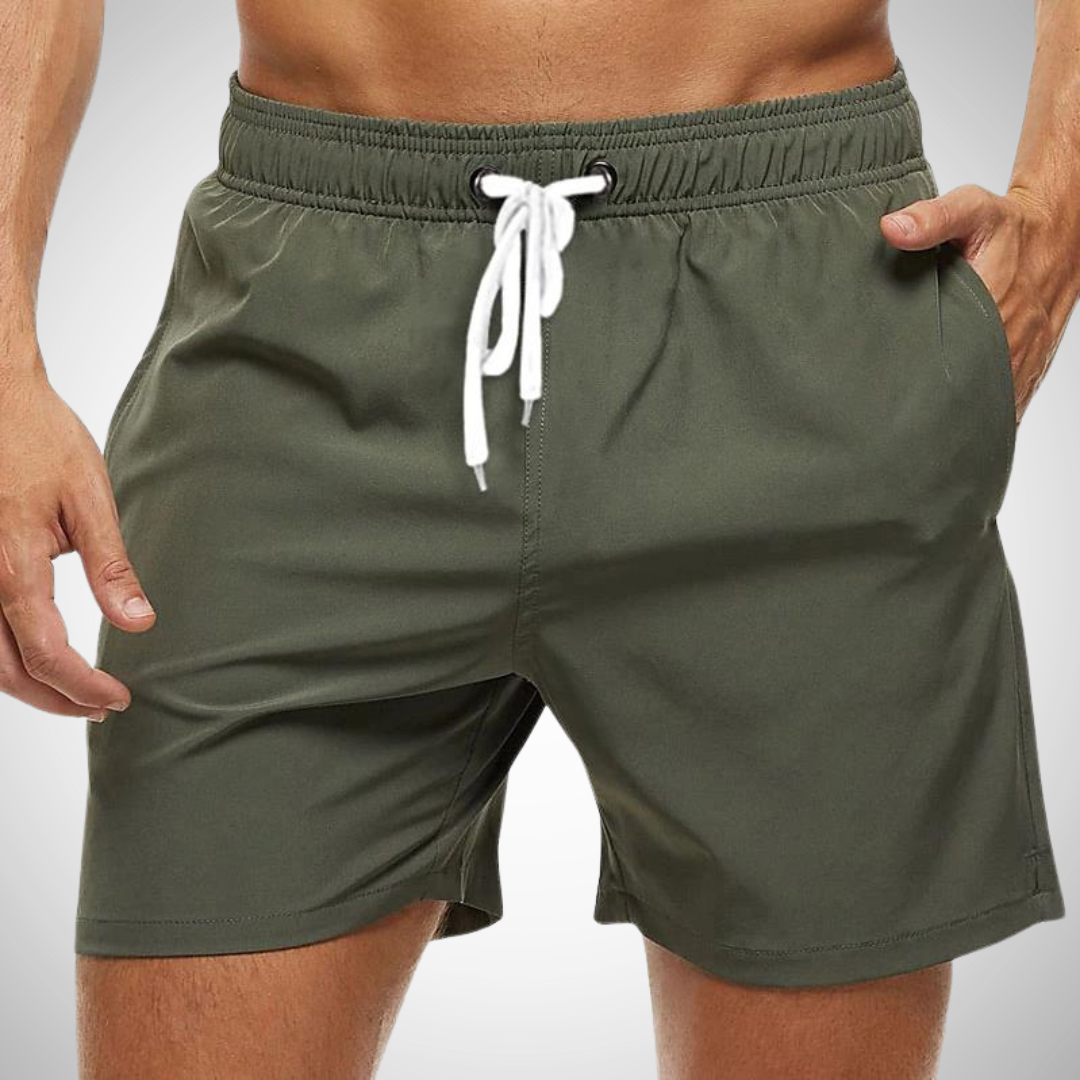 Quick-Drying Mens Swim Shorts with Adjustable Waistband Stylish 0