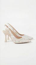 Rachel Collection | Lace Heeled Sandals with Floral Design | Elegant Wedding Shoes for Bride 0