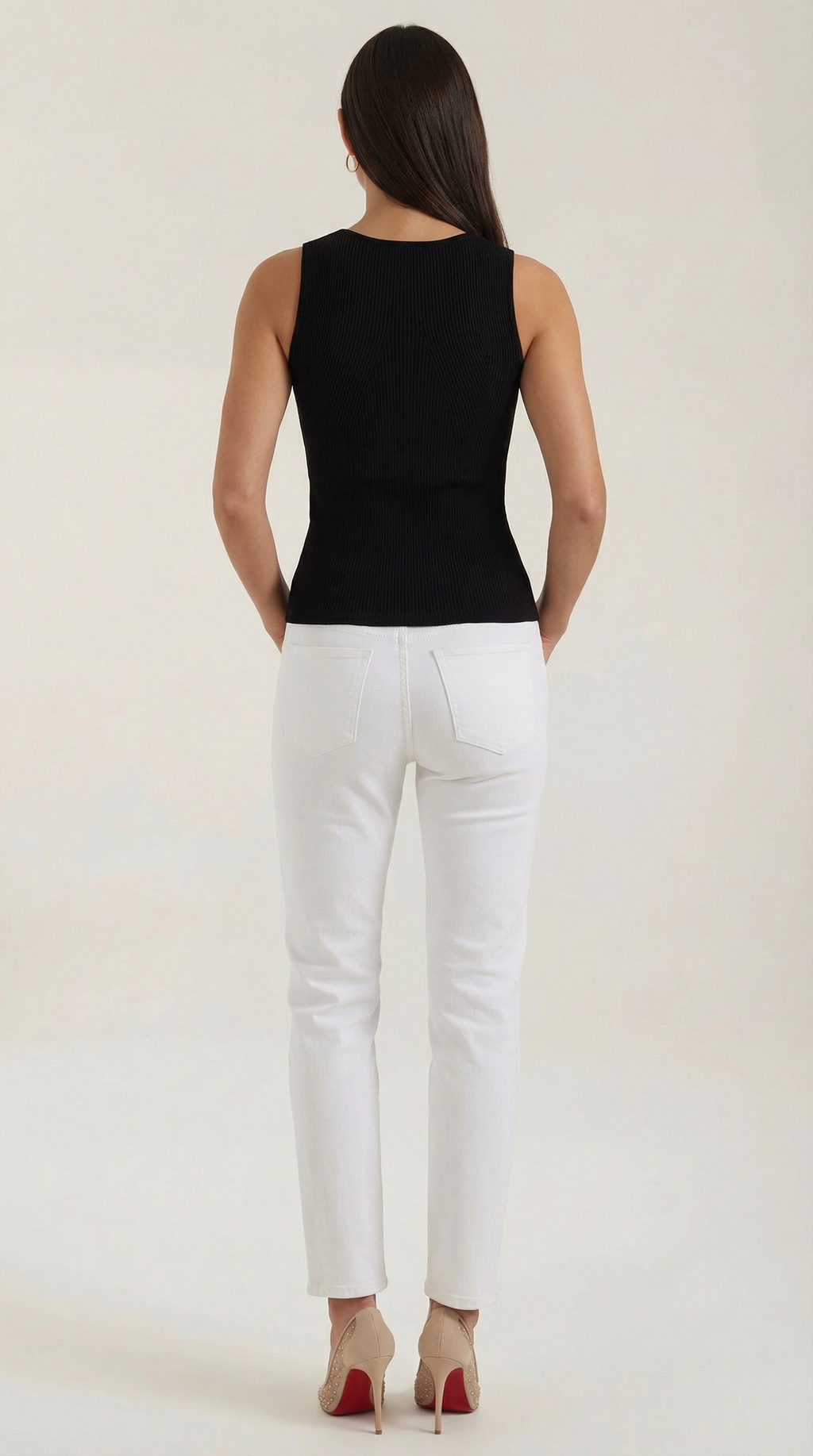 Rain Ribbed Tank Top — Women’s Fitted Stretch Sleeveless Crew Neck Basic Rib Knit Casual Everyday Top 4