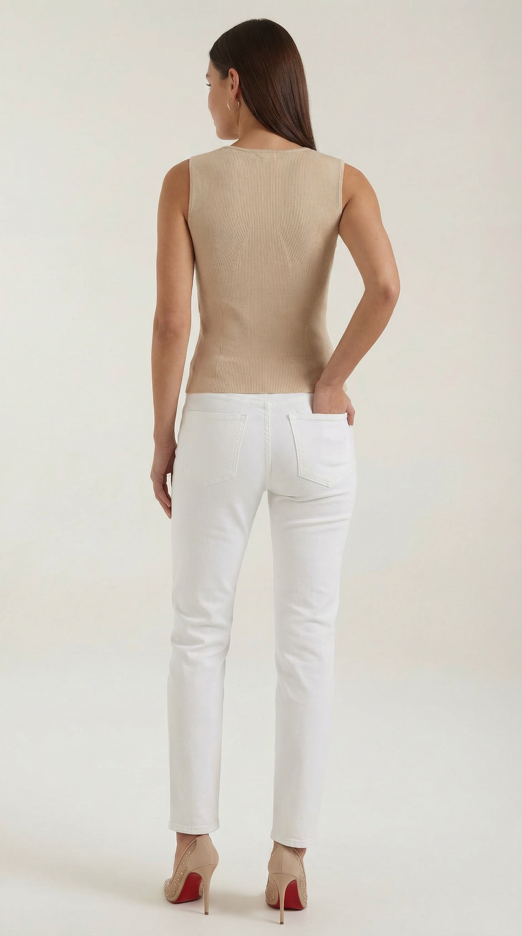 Rain Ribbed Tank Top — Women’s Fitted Stretch Sleeveless Crew Neck Basic Rib Knit Casual Everyday Top 8