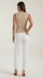Rain Ribbed Tank Top — Women’s Fitted Stretch Sleeveless Crew Neck Basic Rib Knit Casual Everyday Top 8