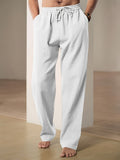 Sophisticated Men's Linen Trousers with Adjustable Waistband 0