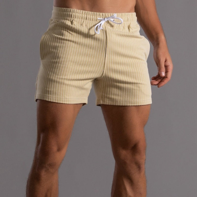 Stylish Striped Men's Shorts with Elastic Waistband – Relaxed Fit 1
