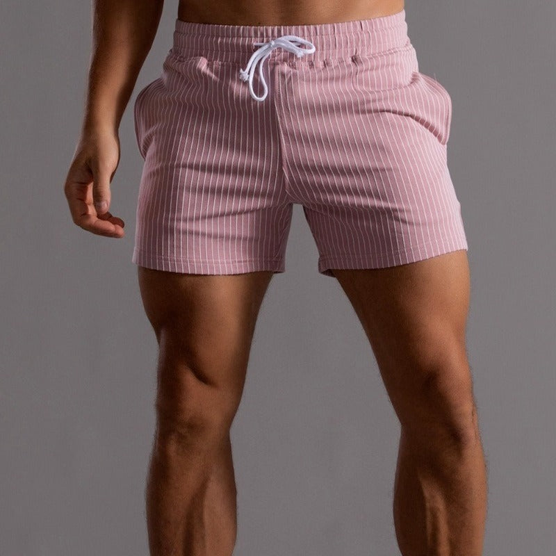 Stylish Striped Men's Shorts with Elastic Waistband – Relaxed Fit 2