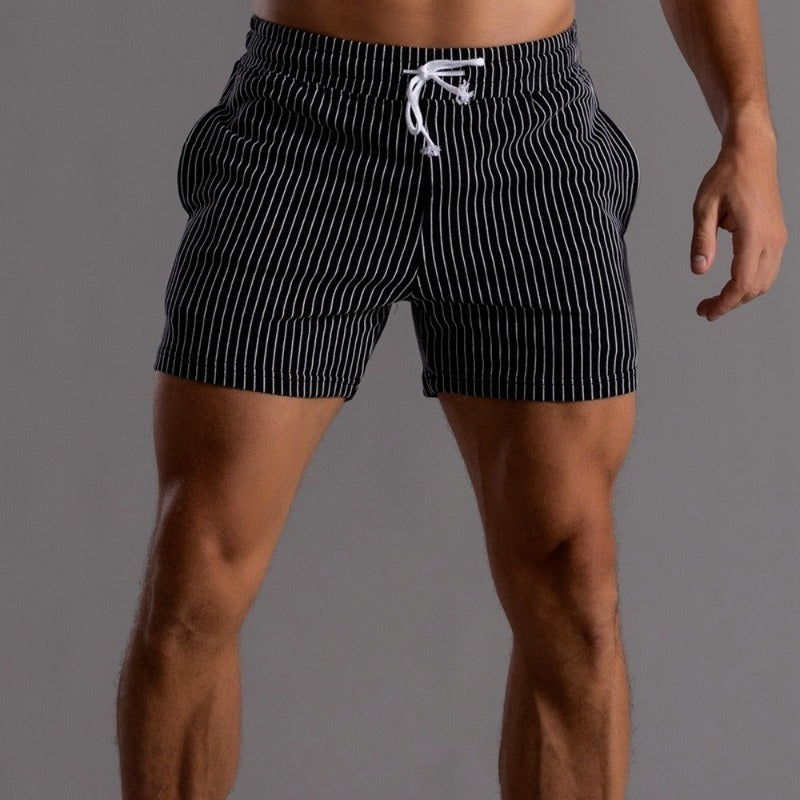 Stylish Striped Men's Shorts with Elastic Waistband – Relaxed Fit 3
