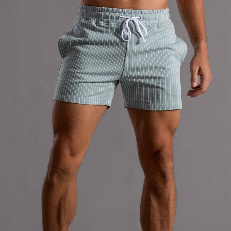 Stylish Striped Men's Shorts with Elastic Waistband – Relaxed Fit 4