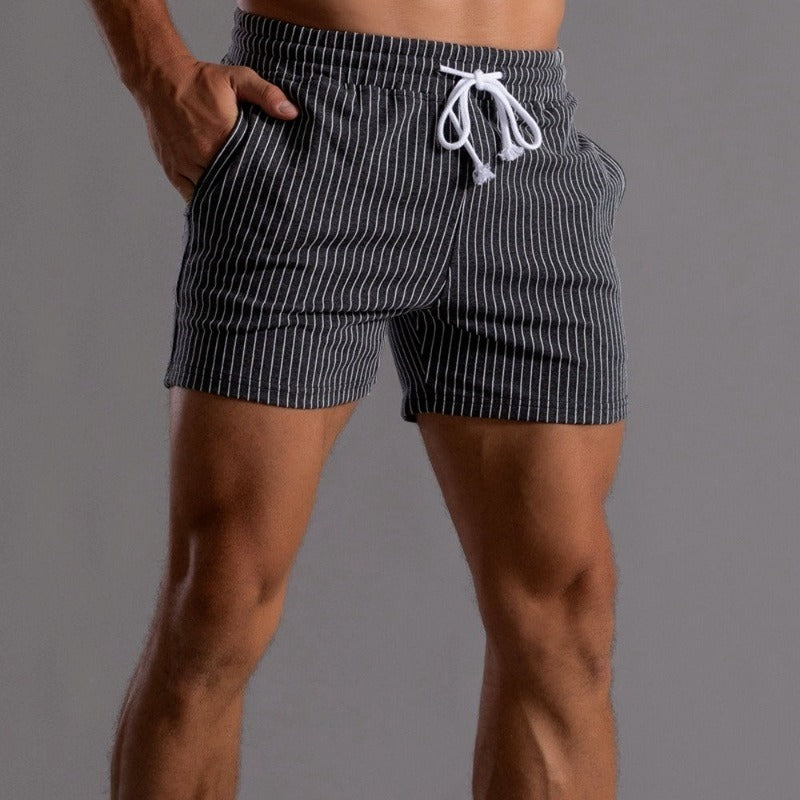 Stylish Striped Men's Shorts with Elastic Waistband – Relaxed Fit 5