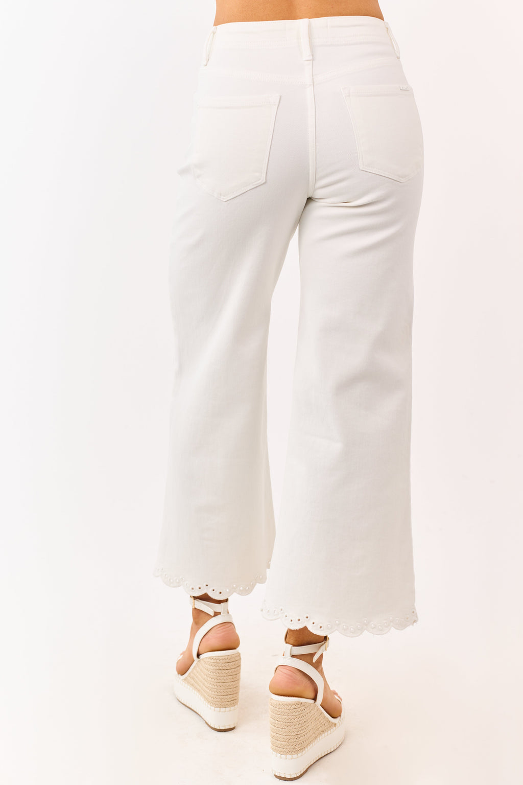 Stylish White Wide Leg Jeans for Women with Tummy Control & 5