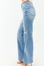Stylish Wide Leg Jeans Women High Waisted Distressed Denim For 3