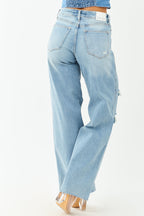 Stylish Wide Leg Jeans Women High Waisted Distressed Design With 5
