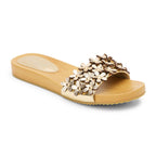 Vegan Slide Sandal | Flower Appliqué Design with Comfortable Fit | Stylish Footwear for Casual Outings 2