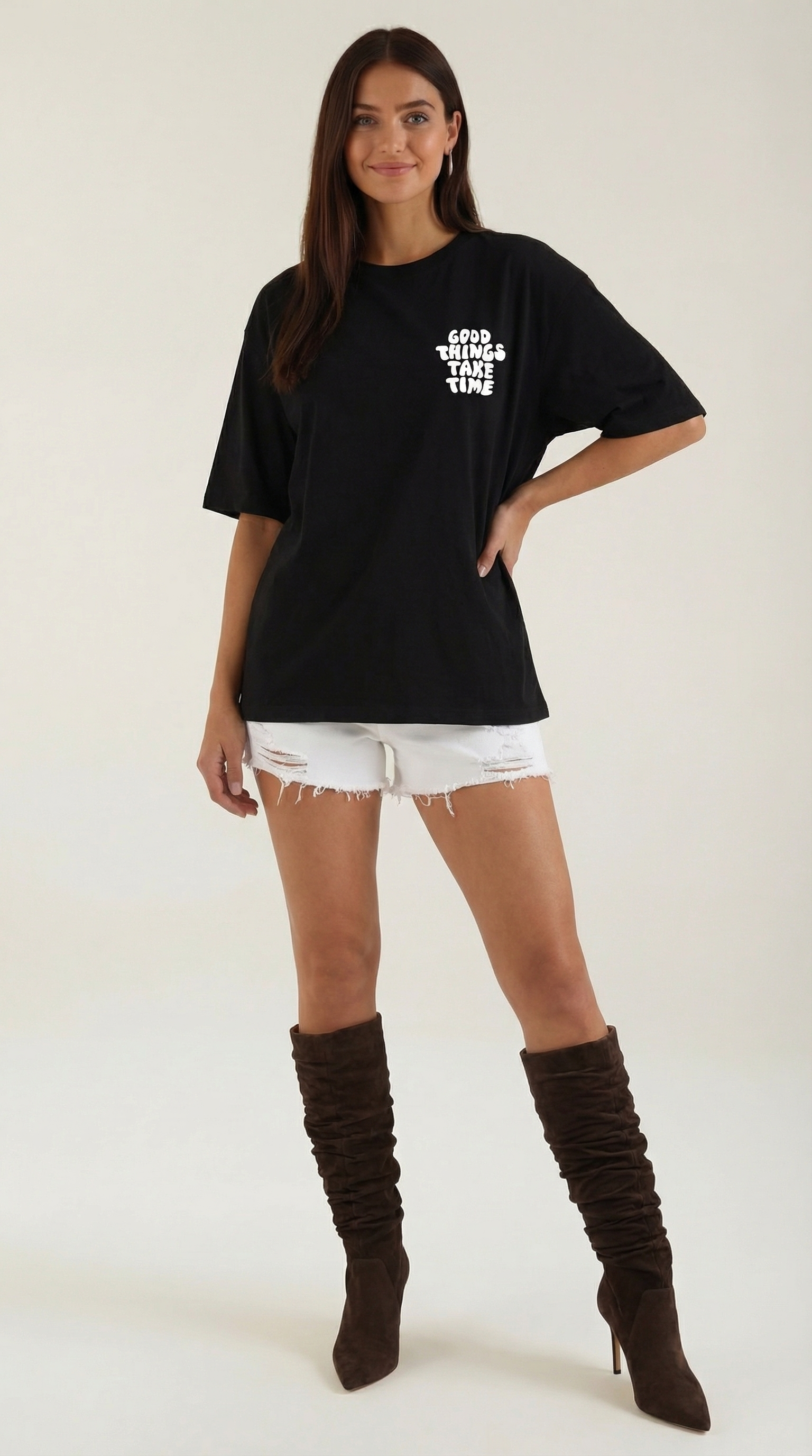 Vespera Oversized Graphic T-Shirt — Women’s Soft Cotton Relaxed Fit Inspirational Quote Streetwear Tee 9