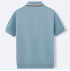 Vintage-Inspired Knit Top with Striped Placket – Breathable 3
