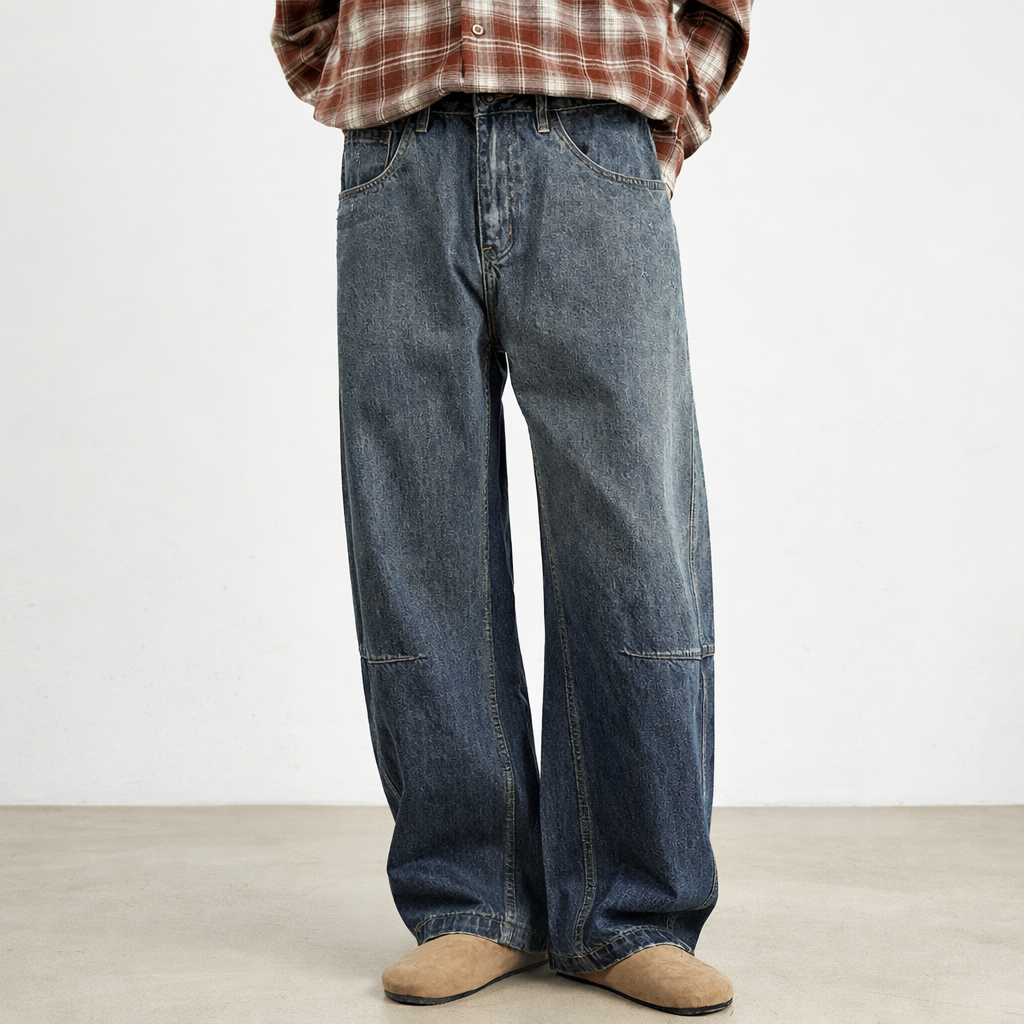 Wide Leg Jeans with Relaxed Fit & Durable Denim 1