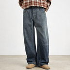 Wide Leg Jeans with Relaxed Fit & Durable Denim 1