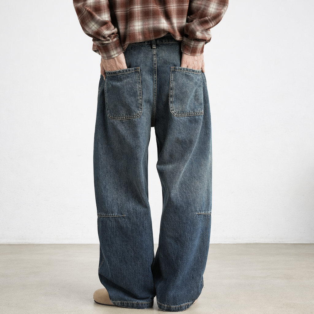 Wide Leg Jeans with Relaxed Fit & Durable Denim 3