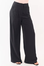Wide Leg Pants Women with Elastic Back Waistband – Flowy Design 1