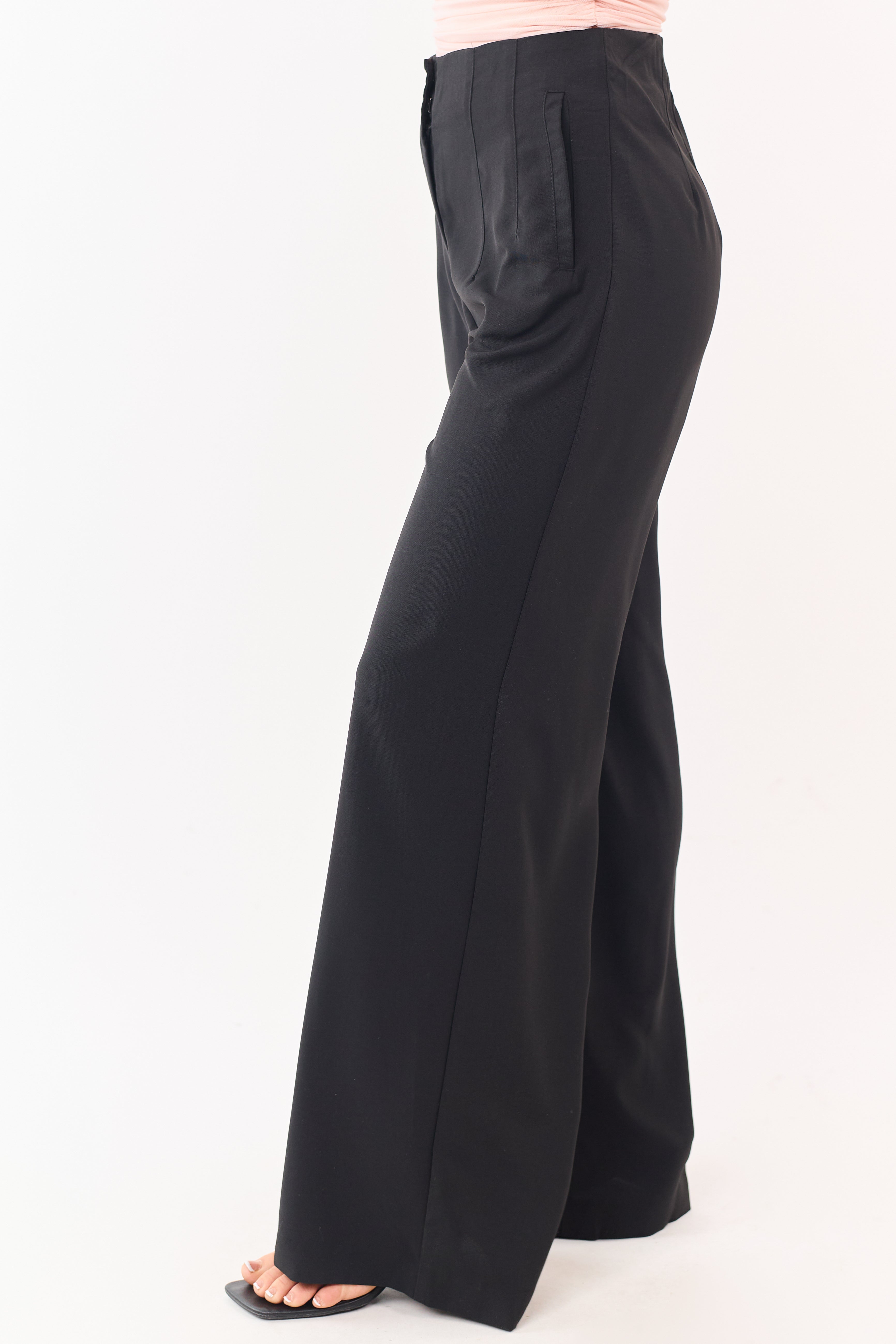 Wide Leg Pants Women with Elastic Back Waistband – Flowy Design 2