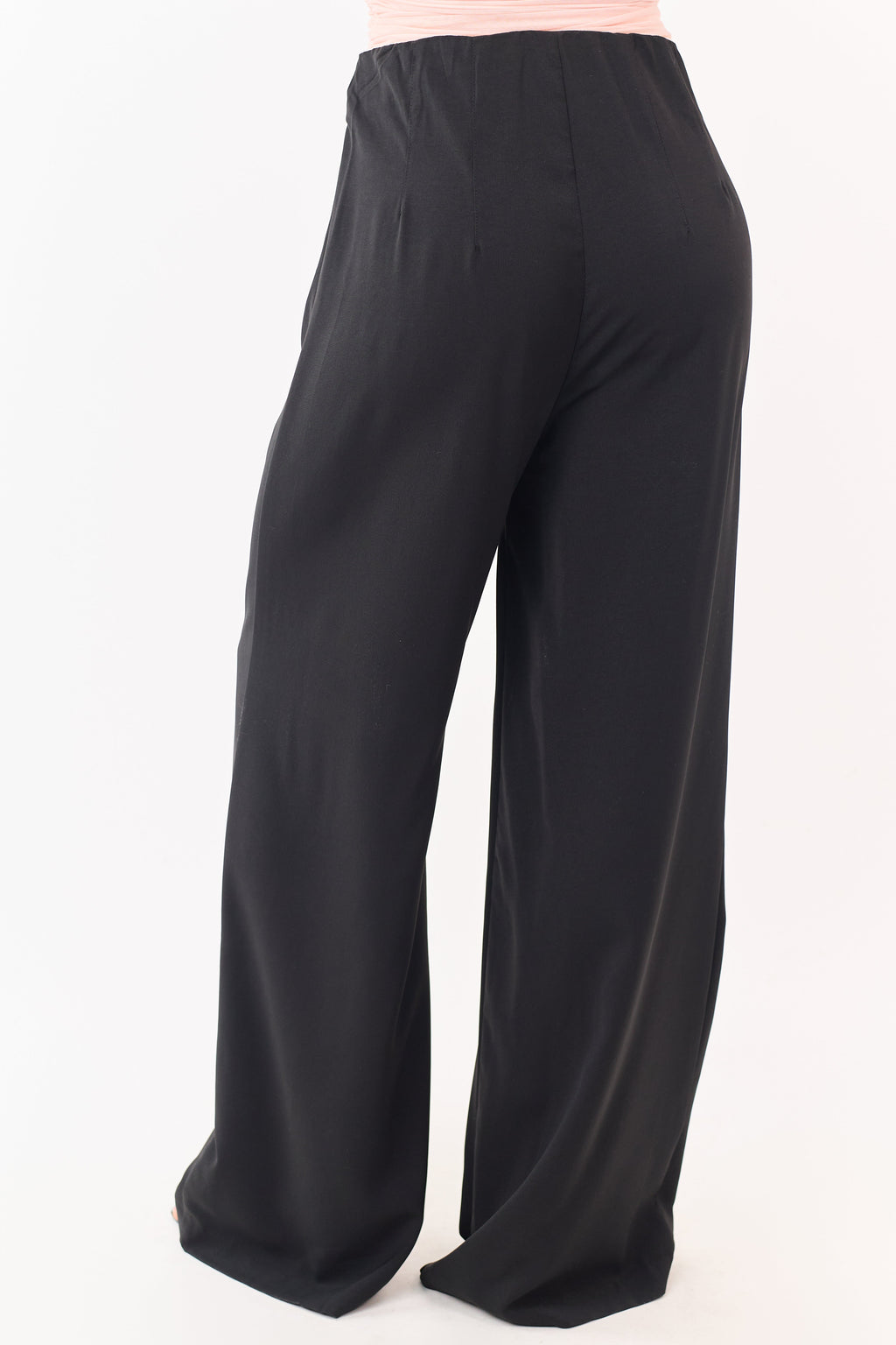 Wide Leg Pants Women with Elastic Back Waistband – Flowy Design 3