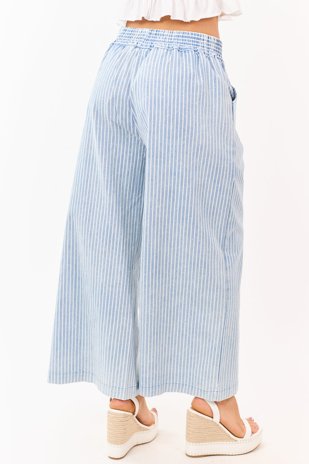 Wide Leg Pants Women with Elastic Waist & Flowy Design 3
