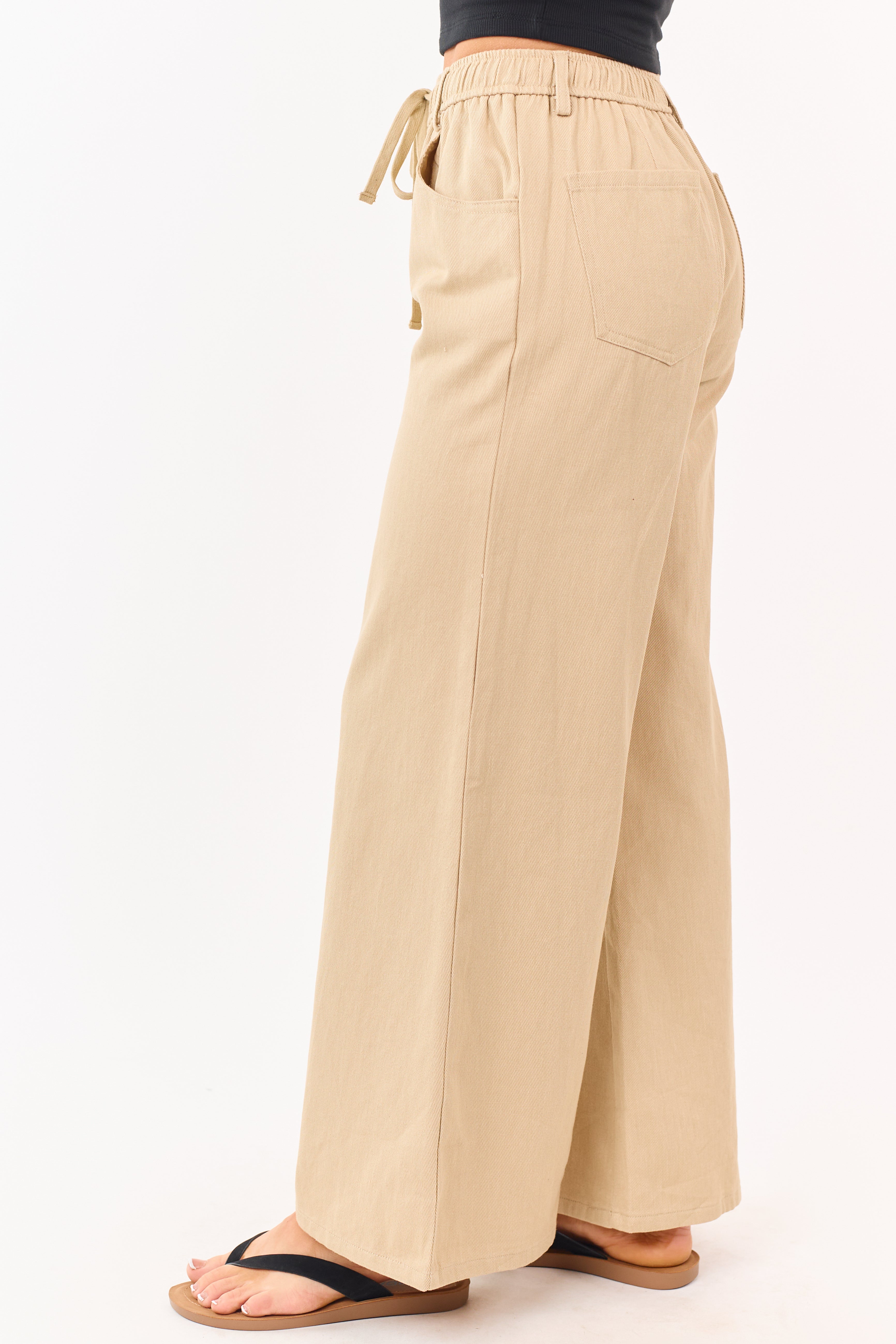 Wide Leg Pants Women with Elastic Waistband Flattering Fit 2