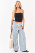 Wide Leg Pants Women with High Waist & Elastic Waistband 0