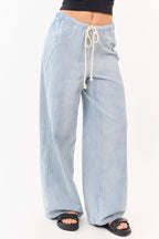 Wide Leg Pants Women with High Waist & Elastic Waistband 1