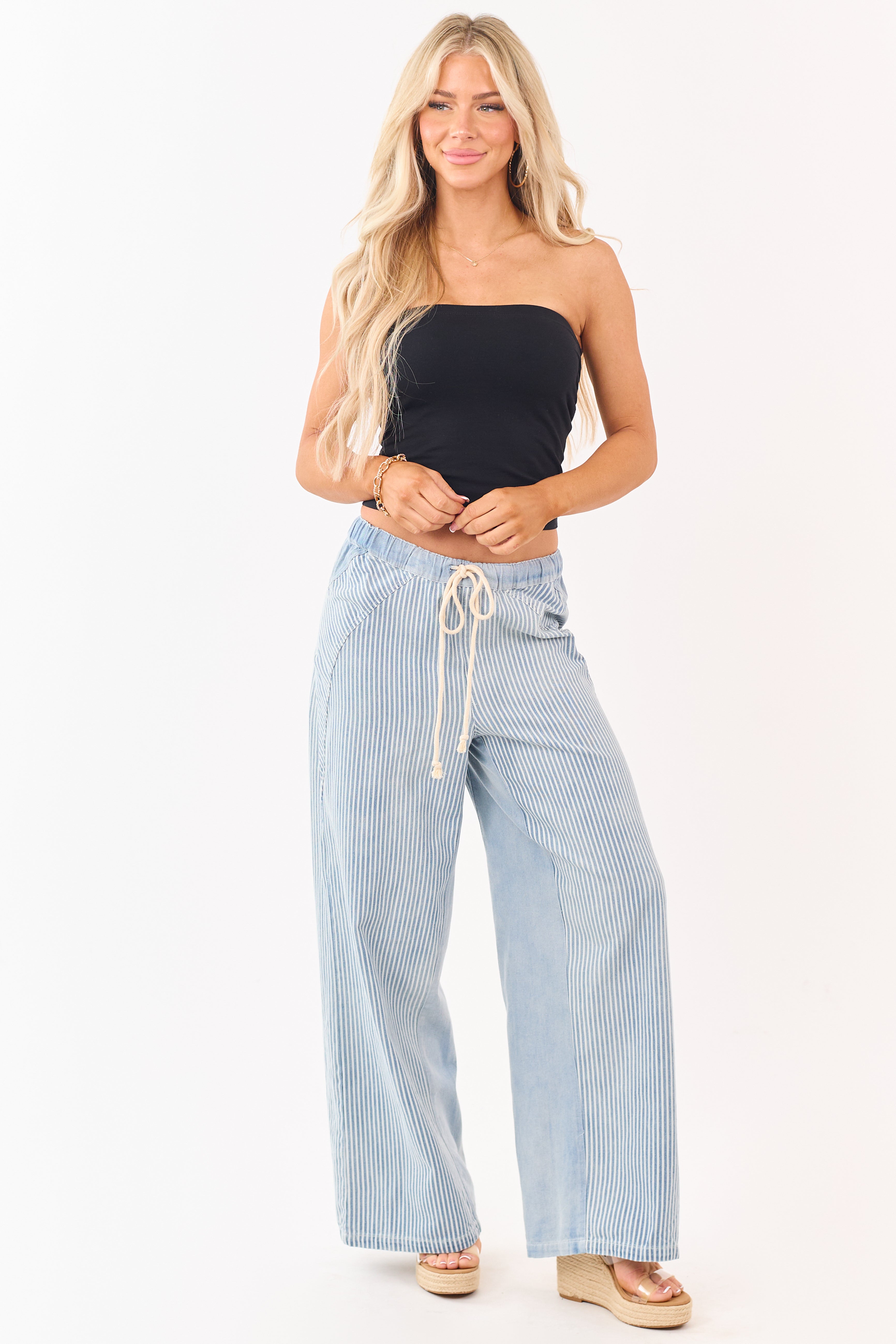 Wide Leg Pants Women with High Waist & Elastic Waistband 5