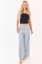 Wide Leg Pants Women with High Waist & Elastic Waistband 6