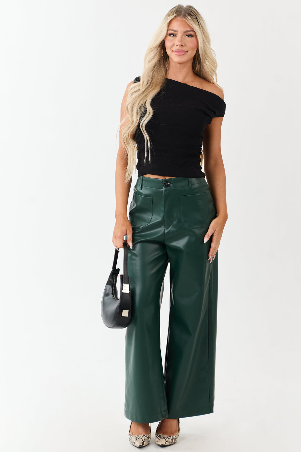 Wide Leg Pants Women with Super High Rise Fit – Stylish Faux 0