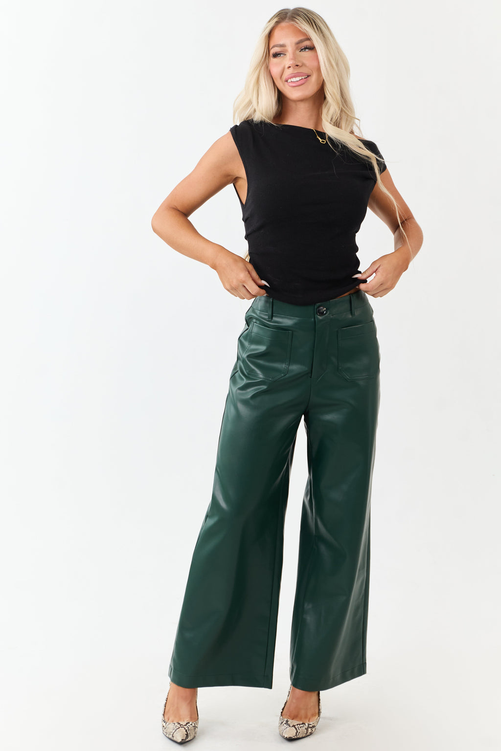 Wide Leg Pants Women with Super High Rise Fit – Stylish Faux 3