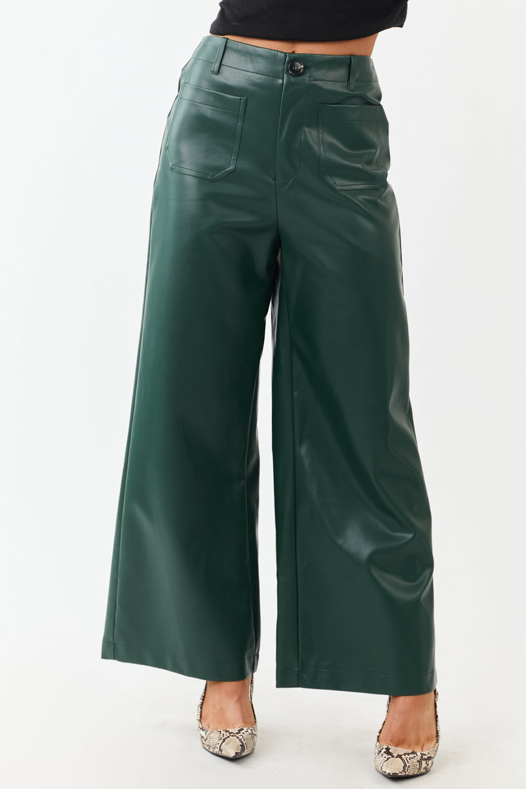 Wide Leg Pants Women with Super High Rise Fit – Stylish Faux 4