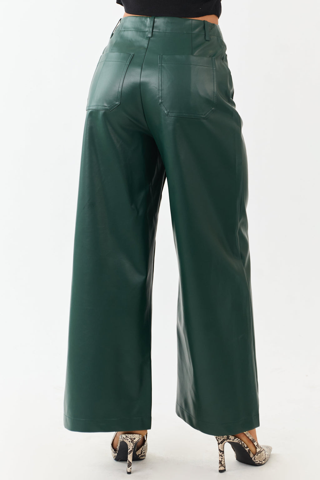 Wide Leg Pants Women with Super High Rise Fit – Stylish Faux 6