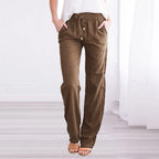 Wide Leg Trousers with Elastic Waistband 1
