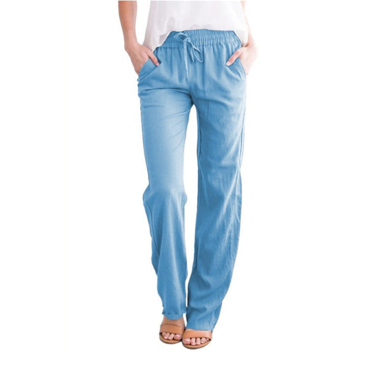 Wide Leg Trousers with Elastic Waistband 10