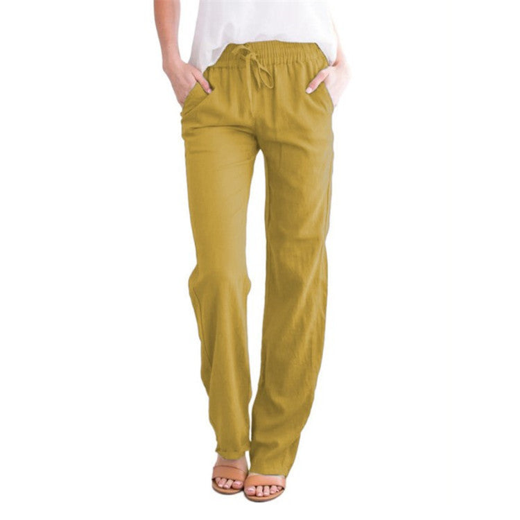 Wide Leg Trousers with Elastic Waistband 11